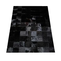 Black Square Design Cowhide Rug (1.6 x 2.4m)