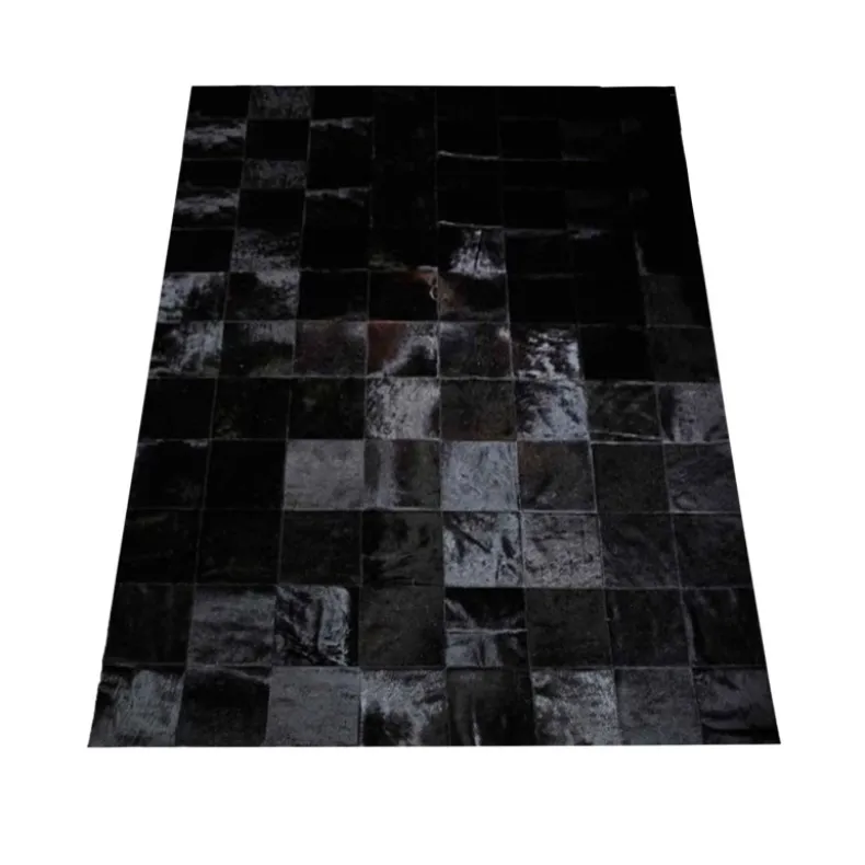 Black Square Design Cowhide Rug (1.6 x 2.4m)