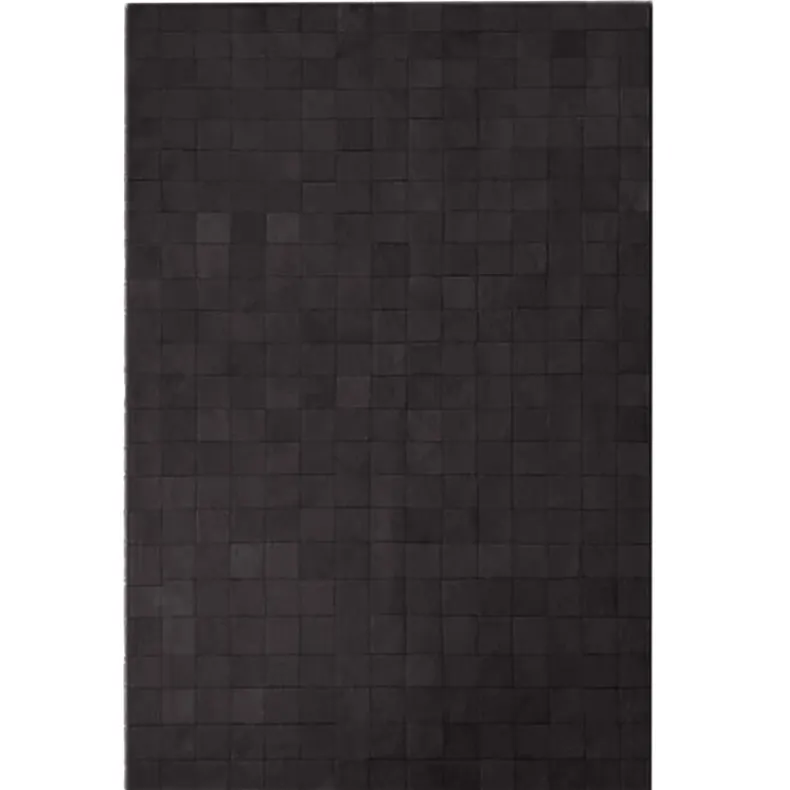Dark Brown Small Square Design Cowhide Rug (3 x 2m)