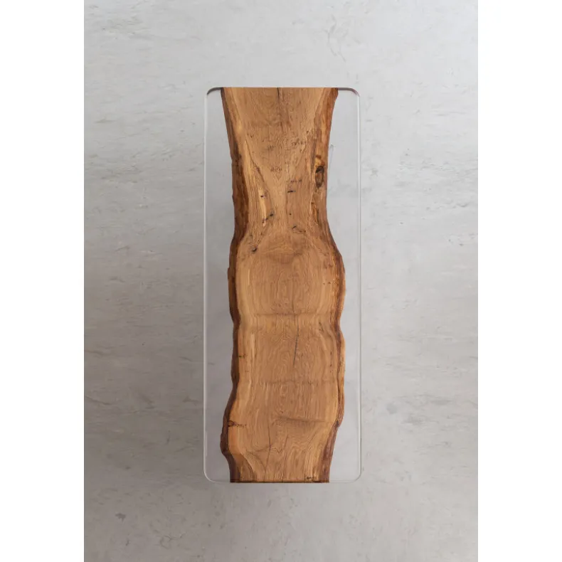 French Solid Oak Wood Slab w/ Clear Resin | 2.2M