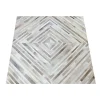 Grey Squared Stripe Design Cowhide Rug (2 x 2m)