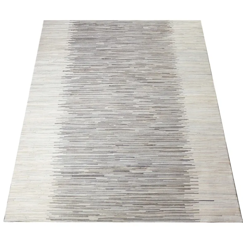 Grey Stripe Design Cowhide Rug (1.8 x 2.3 m)