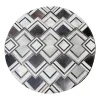 Grey Triangle Design Round Cowhide Rug (1.5m)