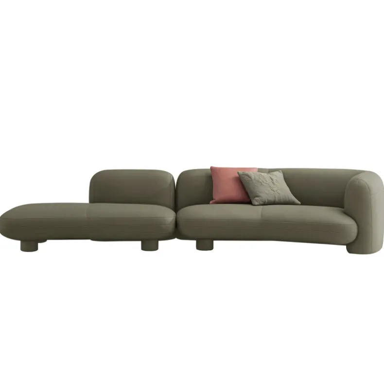 LOR-LOR Four Seater Sofa With Open Arm | Leather