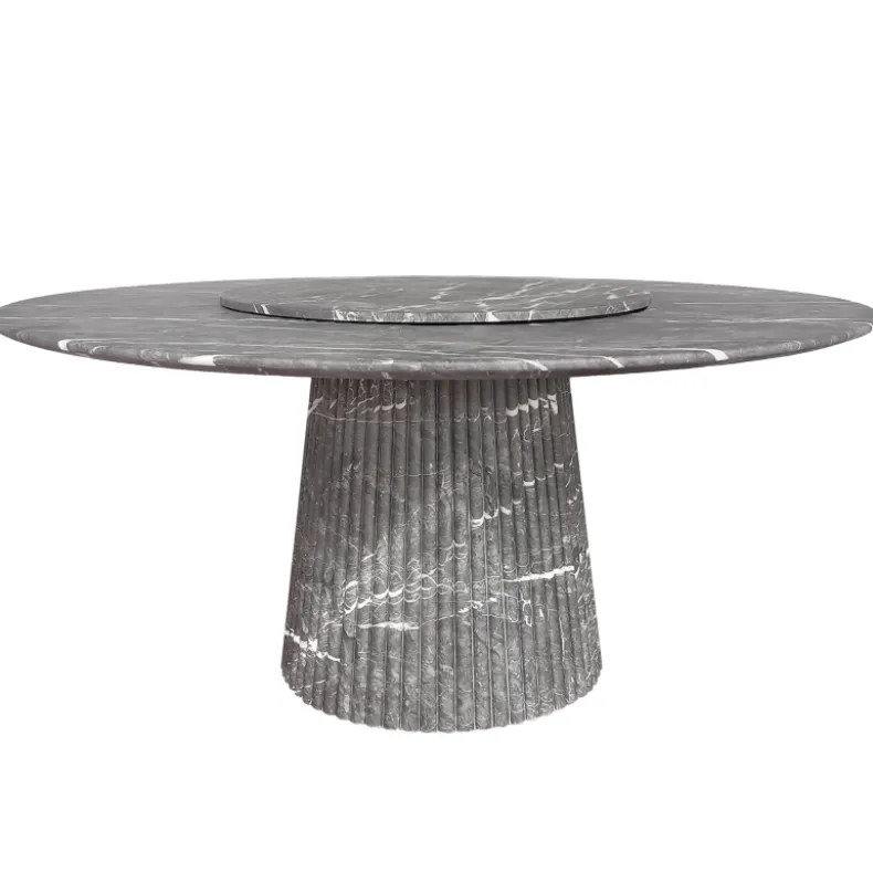 PAS-PAS Dining Table w/ Semi-Flushed Turntable | Dia: 1.6M | Milan Grey