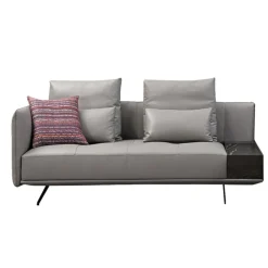 PAU-PAU Three Seater Single Arm w/ Wood Box | Leather