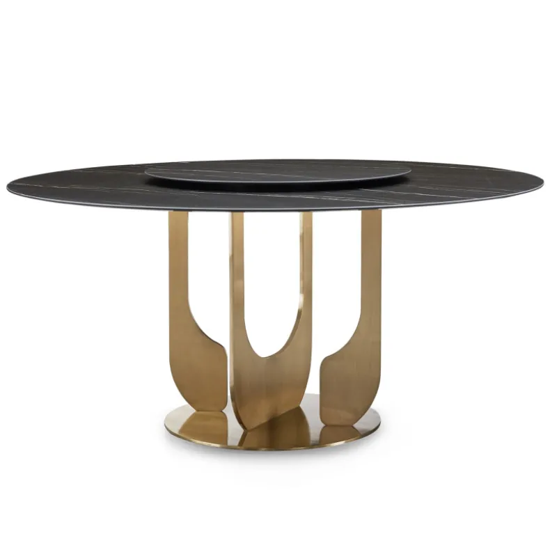 RAL-RAL Dining Table With Turntable | Dia: 1.58M