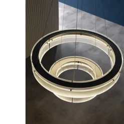 Transparent Double Ring Pendant Ceiling Light | Dia 700 MM
