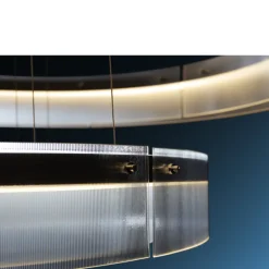 Transparent Double Ring Pendant Ceiling Light | Dia 700 MM