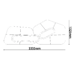 YAU-YAU Four Seater Corner Sofa | Fabric | W: 3335 mm