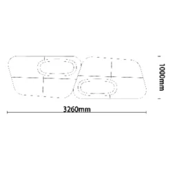 YAU-YAU Four Seater Sofa| Fabric | W: 3260 mm